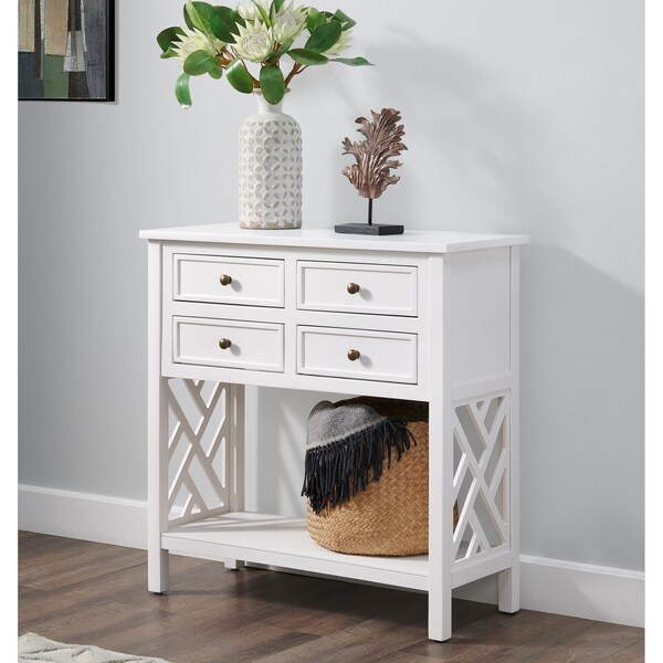 Alaterre Furniture Coventry 32"W Wood Entryway/Console/Sofa Table with 4-Drawers ANCT10WH - main